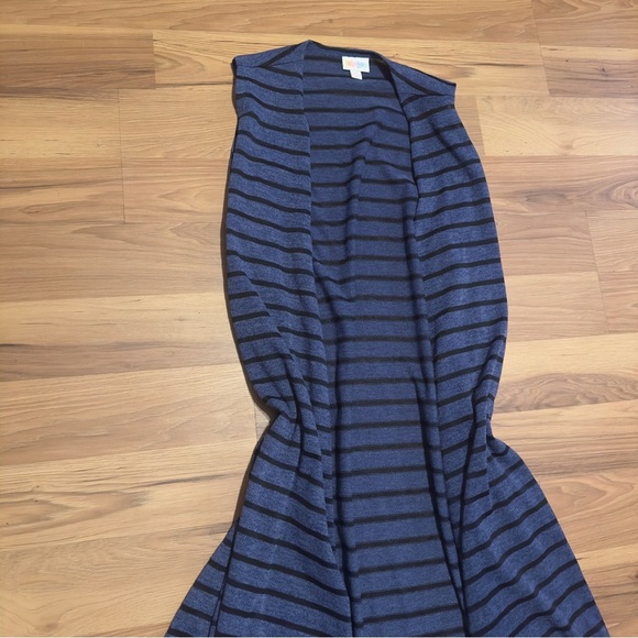 LuLaRoe Navy and Black Striped Dress - Picture 7 of 8